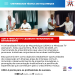 UDM E MINDCAST TV CELEBRAM MEMORANDO DE ENTENDIMENTO
