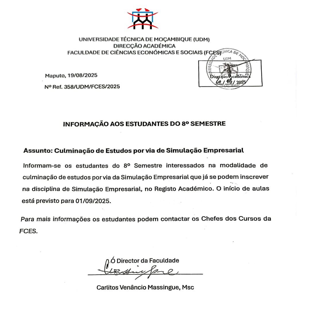 COMUNICADO – ESTUDANTES 8 SEMESTRE
